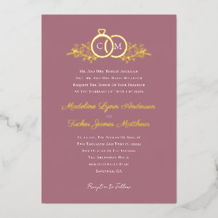 Invitation En Aluminium Mariage Moderne Minimaliste Écriture Manuscrite Or