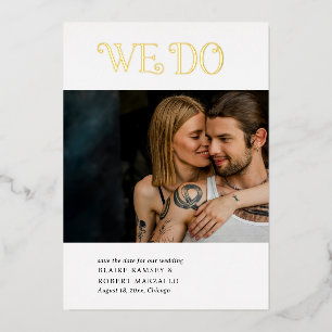 Invitation En Aluminium Mariage Moderne Noir Blanc Blaire