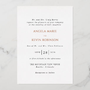 Invitation En Aluminium Mariage Moderne Noir et Blanc