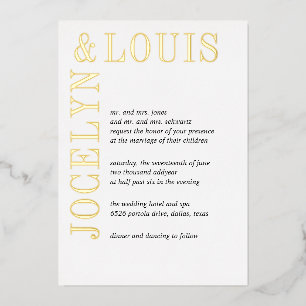 Invitation En Aluminium Mariage Moderne Noir et Blanc Audacieux