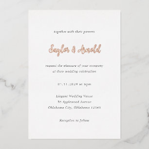 Invitation En Aluminium Mariage moderne Saylor