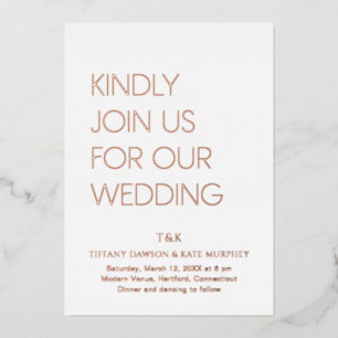 Invitation En Aluminium Mariage Moderne Tiffany Gras