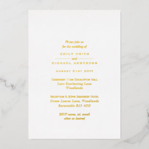 Invitation En Aluminium Mariage monochrome tout-en-1 pour la typographie d