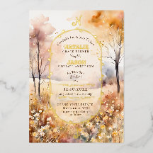 Mariage Monogramme Nature Automne Aquarelle Bohème