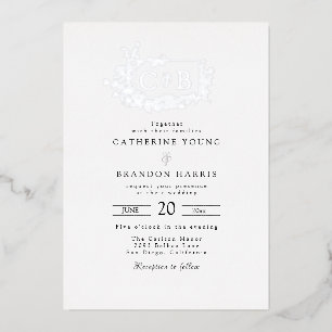 Invitation En Aluminium Mariage monogramme ordonné sophistiqué