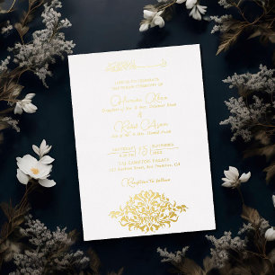 Invitation En Aluminium Mariage Musulman Floral Botanique Artistique Paisl