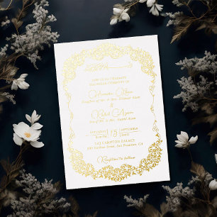 Invitation En Aluminium Mariage Musulman Floral Botanique Artistique Paisl