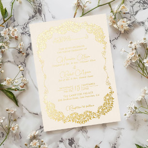 Invitation En Aluminium Mariage Musulman Floral Botanique Artistique Paisl