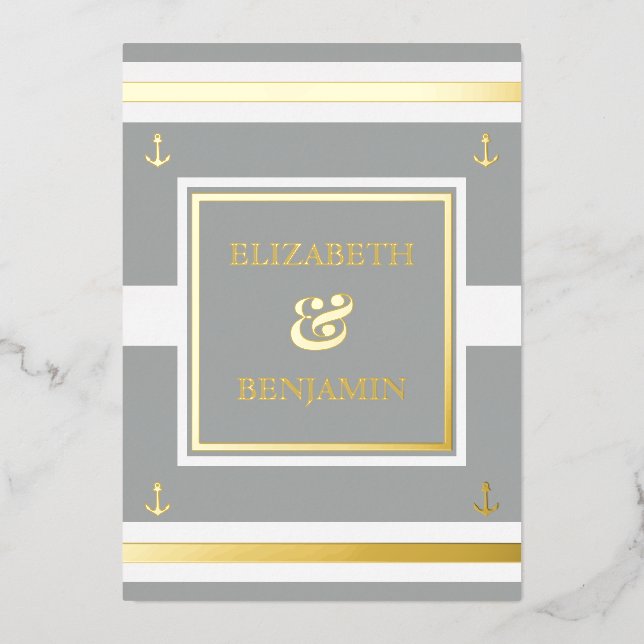 Invitation En Aluminium Mariage nautique (Recto)