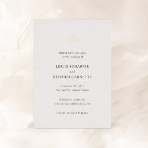 Invitation En Aluminium Mariage Noir et Blanc Timeless Save the Date