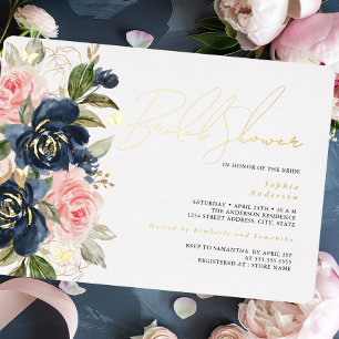 Invitation En Aluminium Mariage papillon doré et marine avec une touche de