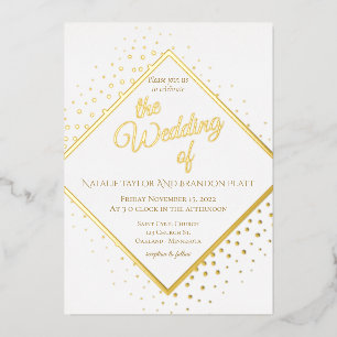 Invitation En Aluminium Mariage parties scintillant or classique