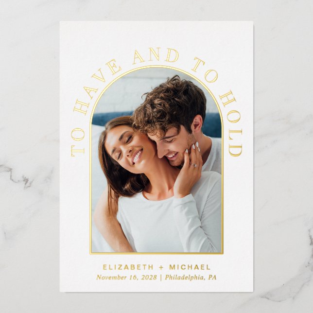 Invitation En Aluminium Mariage photo Arch moderne (Recto)