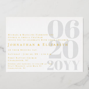 Invitation En Aluminium Mariage photo avec typographie grasse minimaliste