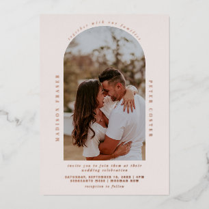 Invitation En Aluminium Mariage photo d'arch moderne minimaliste