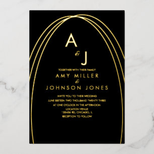 Invitation En Aluminium Mariage photo de la frontière de l'arc géométrique