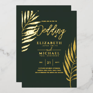 Invitation En Aluminium Mariage PHOTO Gold Disco Tropical Moderne