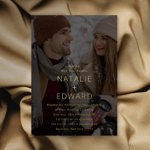 Invitation En Aluminium Mariage Photo Moderne