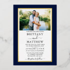 Mariage photo moderne Elegant Bleu Or