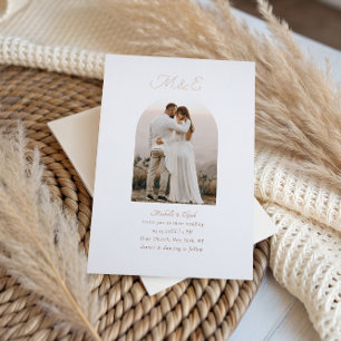 Invitation En Aluminium Mariage photo Monogram Romantic Chic Arch
