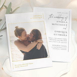 Invitation En Aluminium Mariage photo romantique & typographie minimaliste
