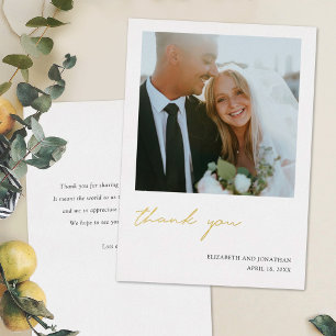 Invitation En Aluminium Mariage photo simple Gold Foil