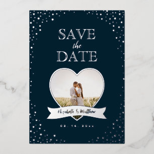 Invitation En Aluminium Mariage photo simple moderne en couple Enregistrer
