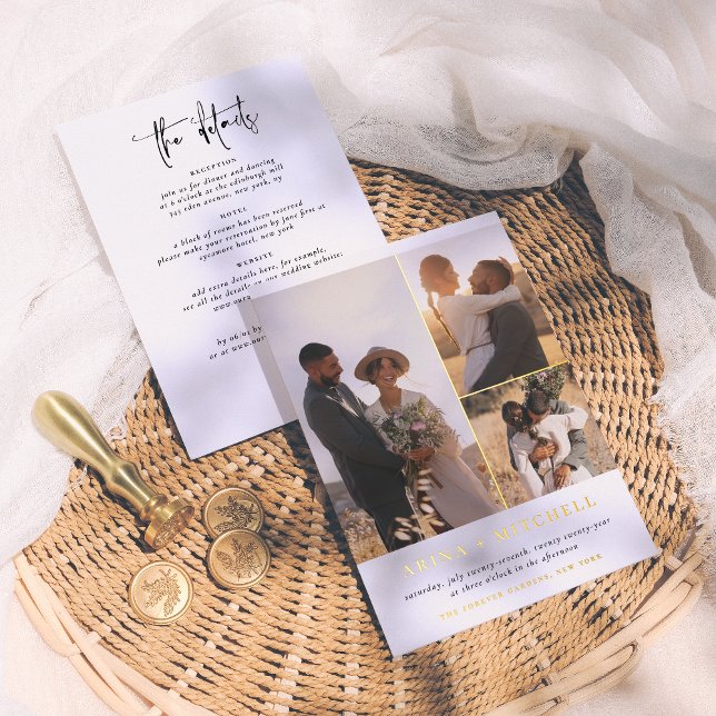 Invitation En Aluminium Mariage photo tout en un QR Code 3 (Créateur téléchargé)
