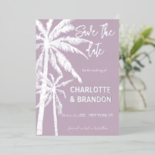 Invitation En Aluminium Mariage Plage de palmiers d'argent