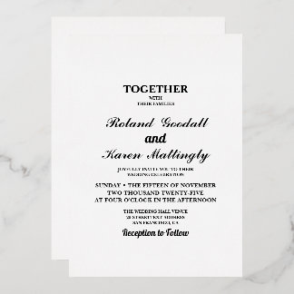 Invitation En Aluminium Mariage plat