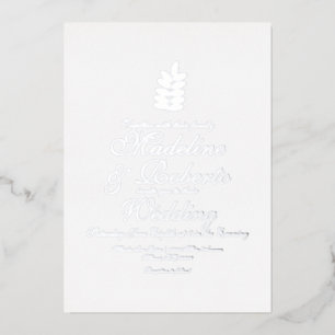 Invitation En Aluminium Mariage Pressé à l'huile de branche simple Argent