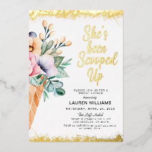 Invitation En Aluminium Mariage Remué de Crème Glacée sous Forme de Plaisa
