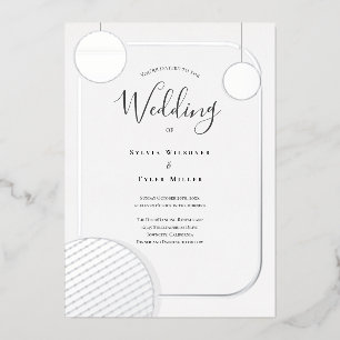 Invitation En Aluminium Mariage Rétro Argent Boule à Facettes