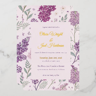 Invitation En Aluminium Mariage Romantique au Jardin de Lilas Vintage
