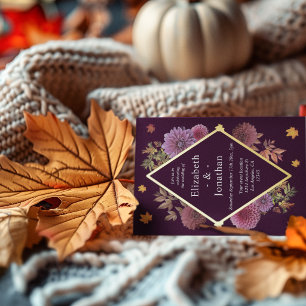 Invitation En Aluminium Mariage romantique d'automne au dahlia