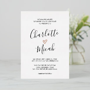 Invitation En Aluminium Mariage Rose Gold Foil 