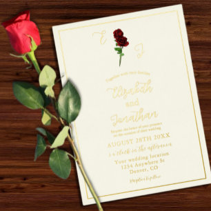 Invitation En Aluminium Mariage Rose Ivory Gold