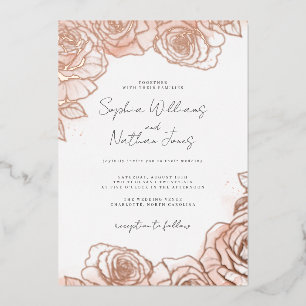 Invitation En Aluminium Mariage Rose rose pâle
