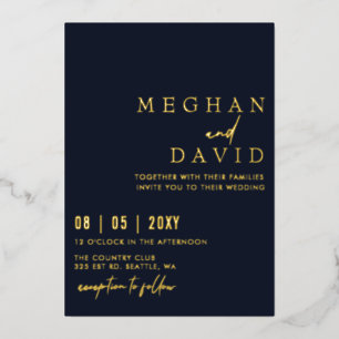 Invitation En Aluminium Mariage simple écrit à la main