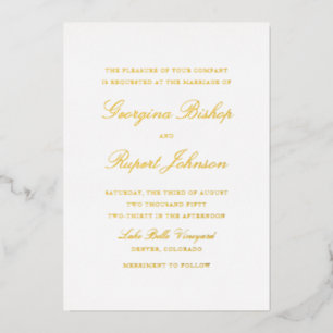 Invitation En Aluminium Mariage Simple Élégant Script Minimaliste