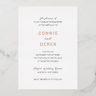 Invitation En Aluminium Mariage Simple Moderne