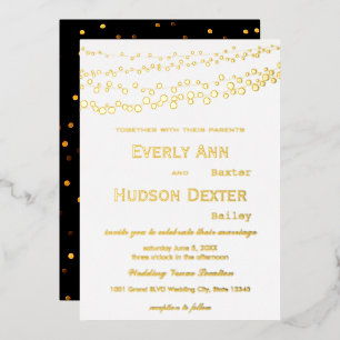 Invitation En Aluminium Mariage simple moderne Gold Galaxy