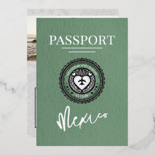 Invitation En Aluminium Mariage sur le passeport vert du Mexique