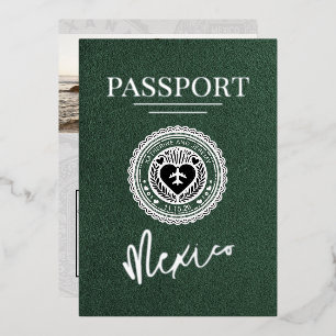 Invitation En Aluminium Mariage sur le passeport vert du Mexique