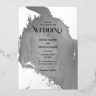 Invitation En Aluminium Mariage Texture Grunge Argent