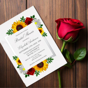 Invitation En Aluminium Mariage traditionnel floral Shower