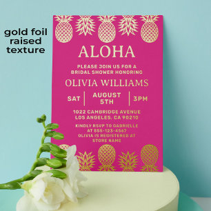 Invitation En Aluminium Mariage Tropical Pineapple Luau Rose