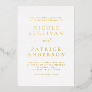 Invitation En Aluminium Mariage Typographie Simple Moderne