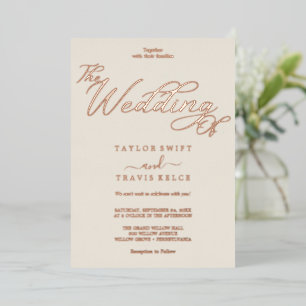 Invitation En Aluminium Mariage Vert Sauge Feuille D'Or Romantique 