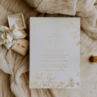 Mariage vintage Elegant Gold Flowers